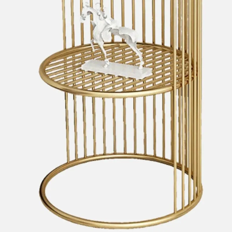 Alto Moderne Metal Accent Table with Marble Top media 3