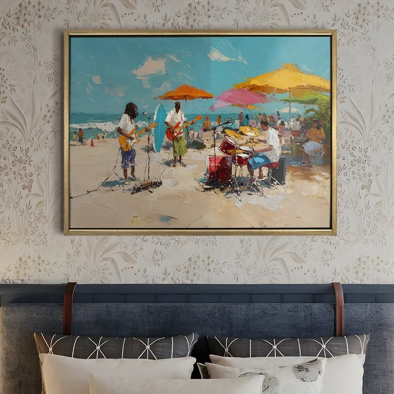 Beach Rhythm Canvas Wall Painting With Frame media 5