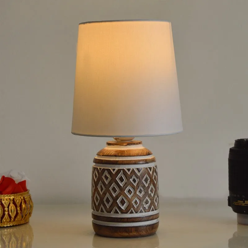 CleanEdge Wooden Table Lamp - White media 4