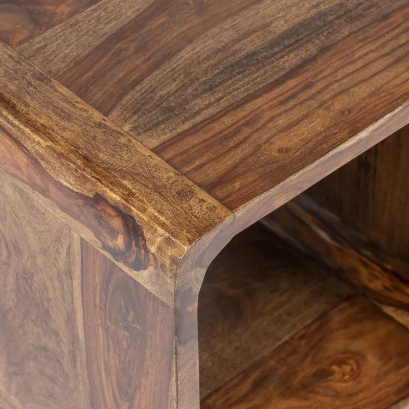 Overox Sheesham Wooden Side & Bedside Table - Brown media 6