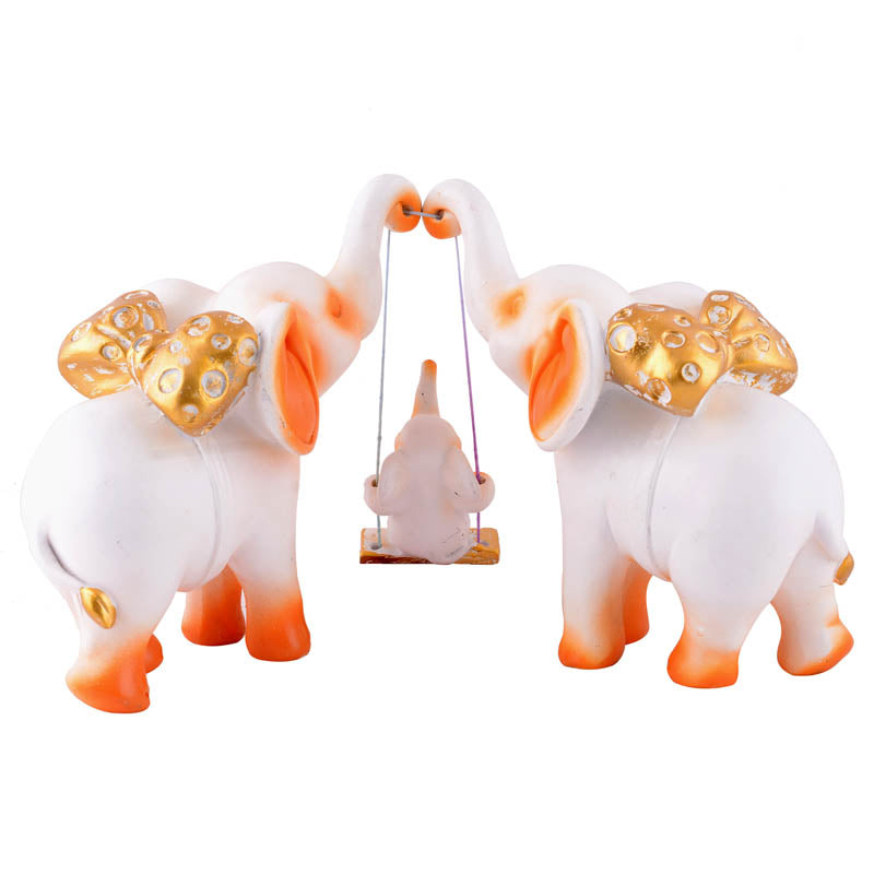 Tiny Tuskers Painted Polyresin Show Piece - White media 5