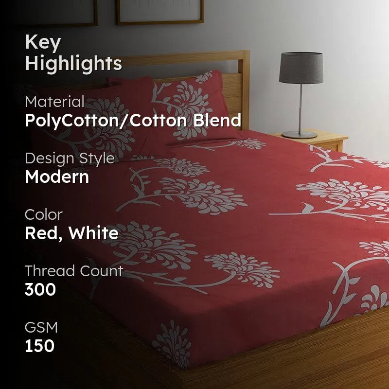 Sangria Floral Bedsheet - 150 GSM media 2