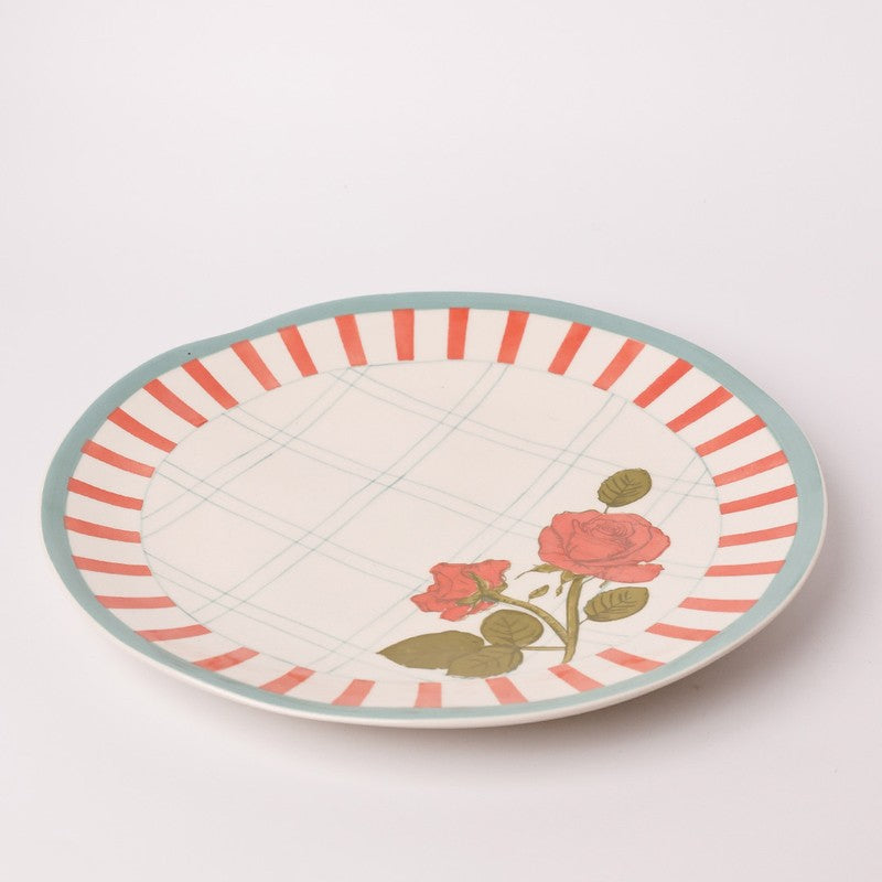 Tea Garden Handpainted Ceramic Round Platter media 4