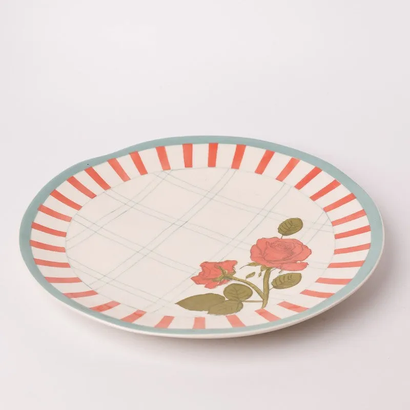 Tea Garden Handpainted Ceramic Round Platter media 4