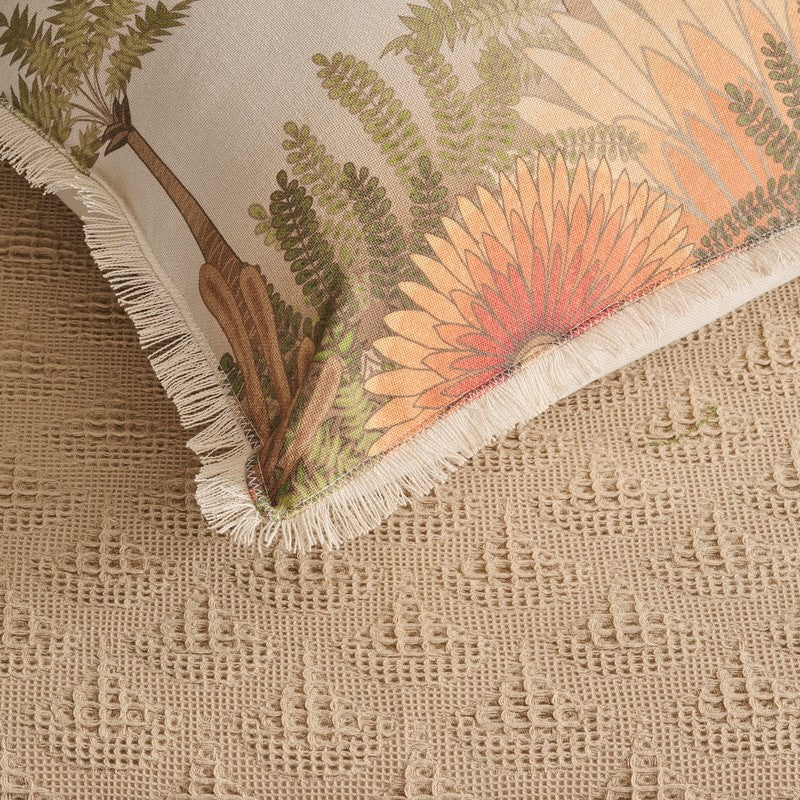 Geo Haven Cotton Bedcover (Beige) (350 Gsm) - Two Piece Set media 4