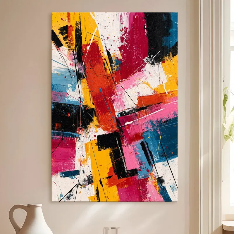 Chromatic Clash Abstract Canvas Wall Art media 4