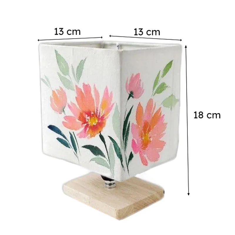 Pashto Flora Handpainted Fabric Table Lamp - Multicolor media 8