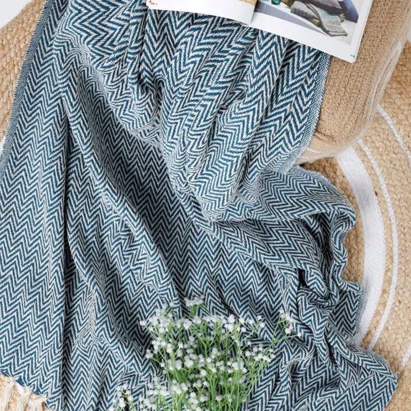 Birch Snuggle Cotton Throw - Blue media 4