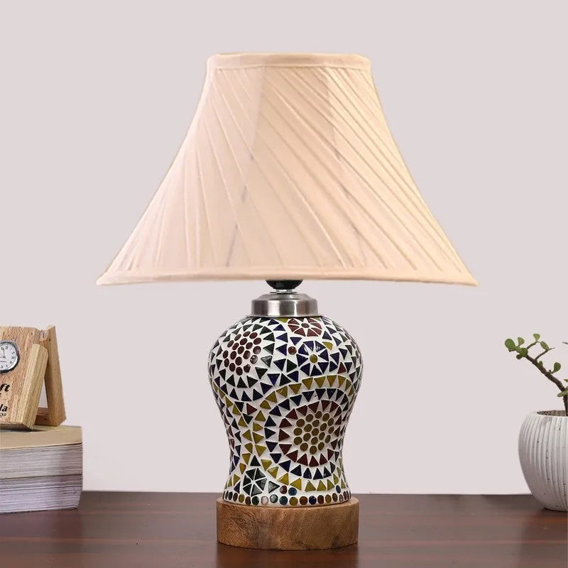 Aurenique I Pleated Wooden Table Lamp - Multicolor media 4