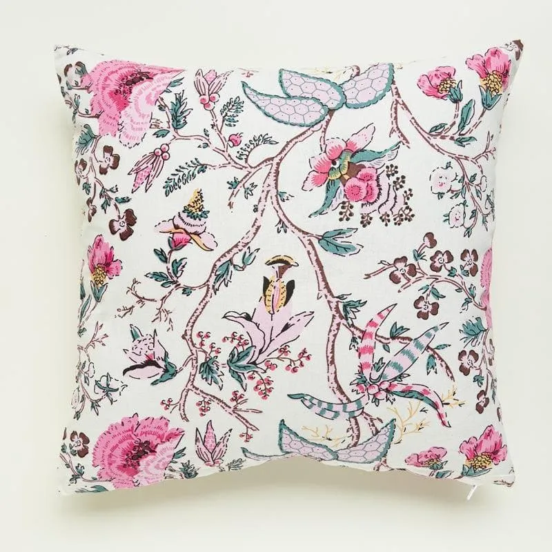 Lushlie Blooms Cotton Cushion Cover (Pink) - Set Of Two media 4