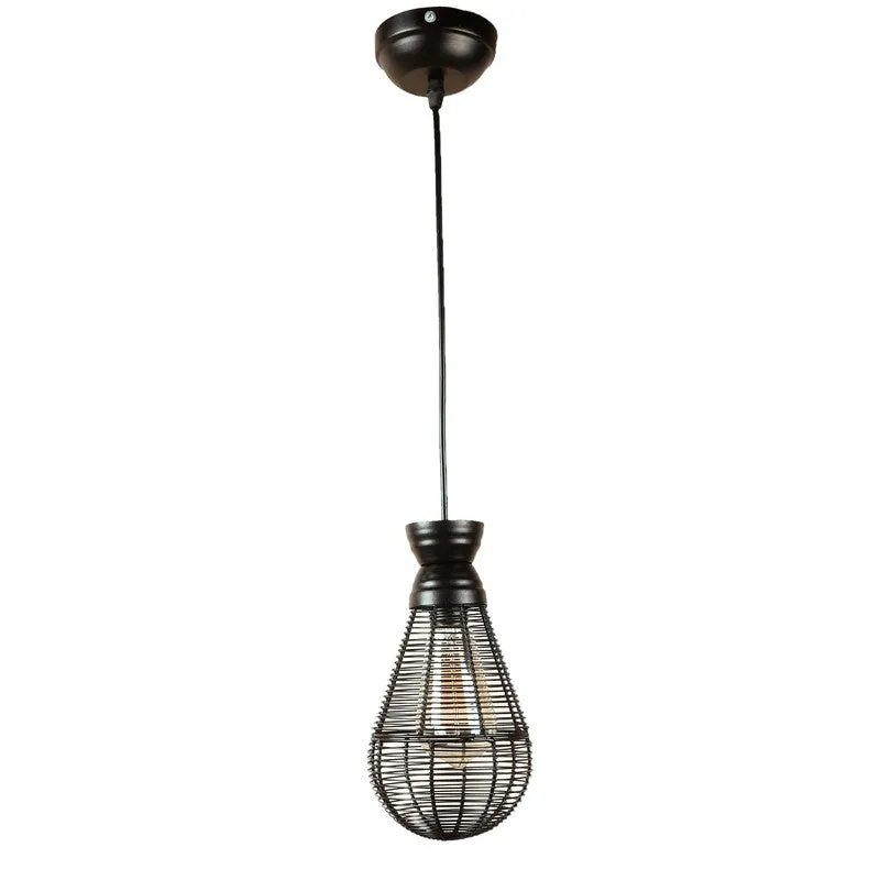 Sleek Black Iron Ceiling Lamp media 3