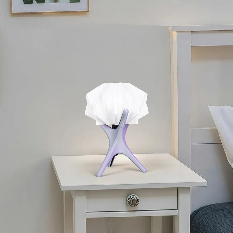 Bio Rayne 3D Printed Table Lamp - White,Olive Green media 4