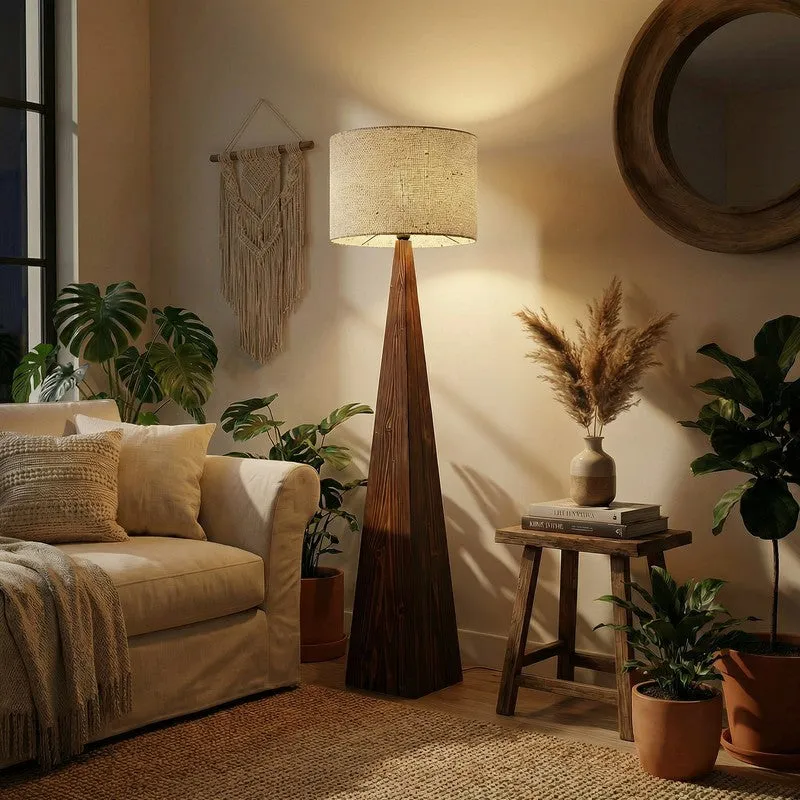 Gloriana Jute and Wood Floor Lamp media 1