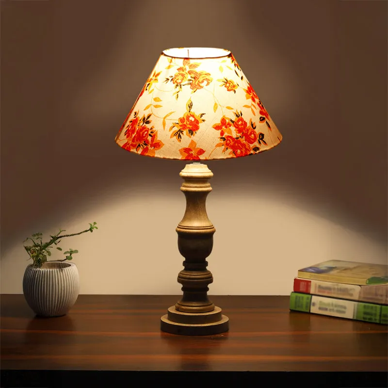 Fleur Cone Carve Wooden Table Lamp - Multicolor media 1