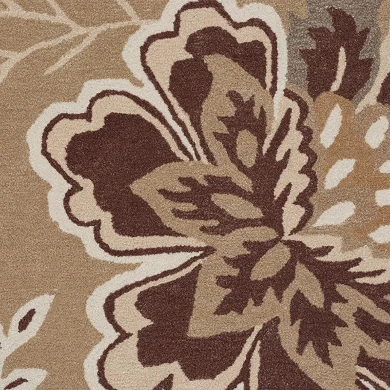 Haradrim Hand Tufted Floral Wool & Nylon Carpet - Brown media 7