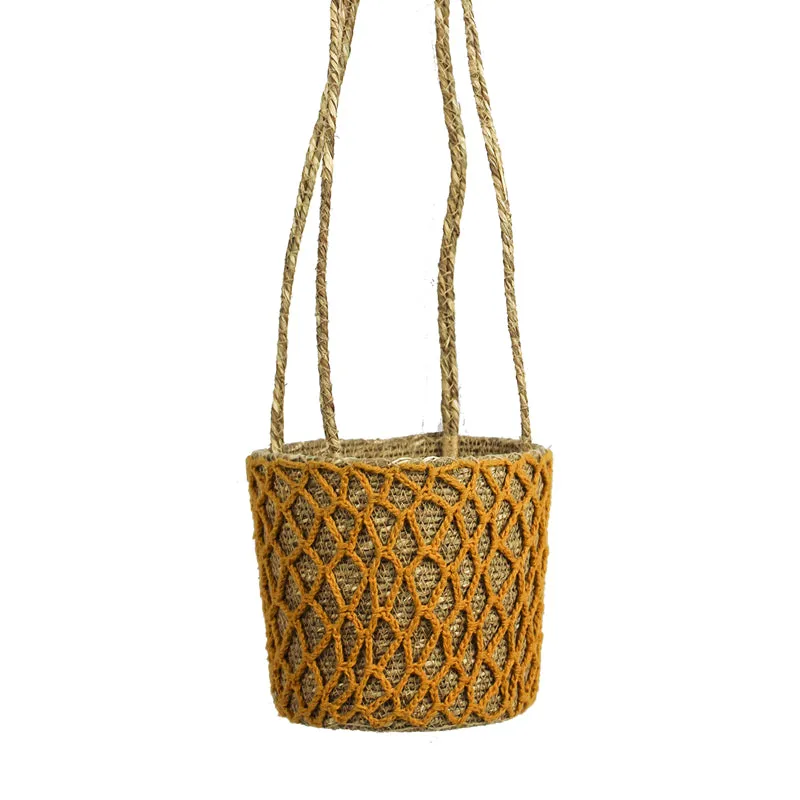 Tantaa Sea Grass Hanging Planter - Beige media 3