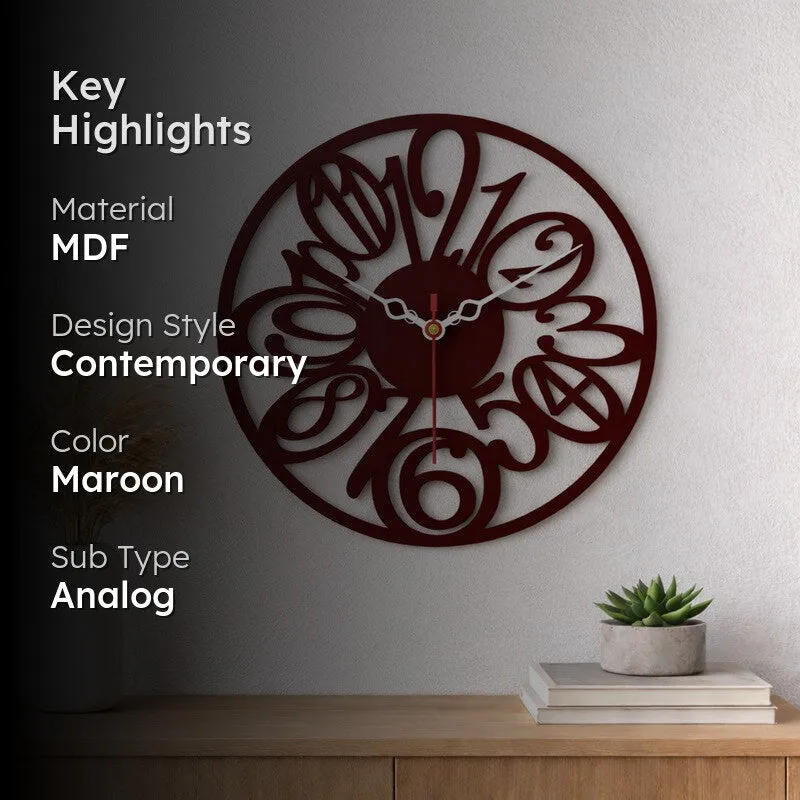 Ring Number Dial Wooden Wall Clock media 2
