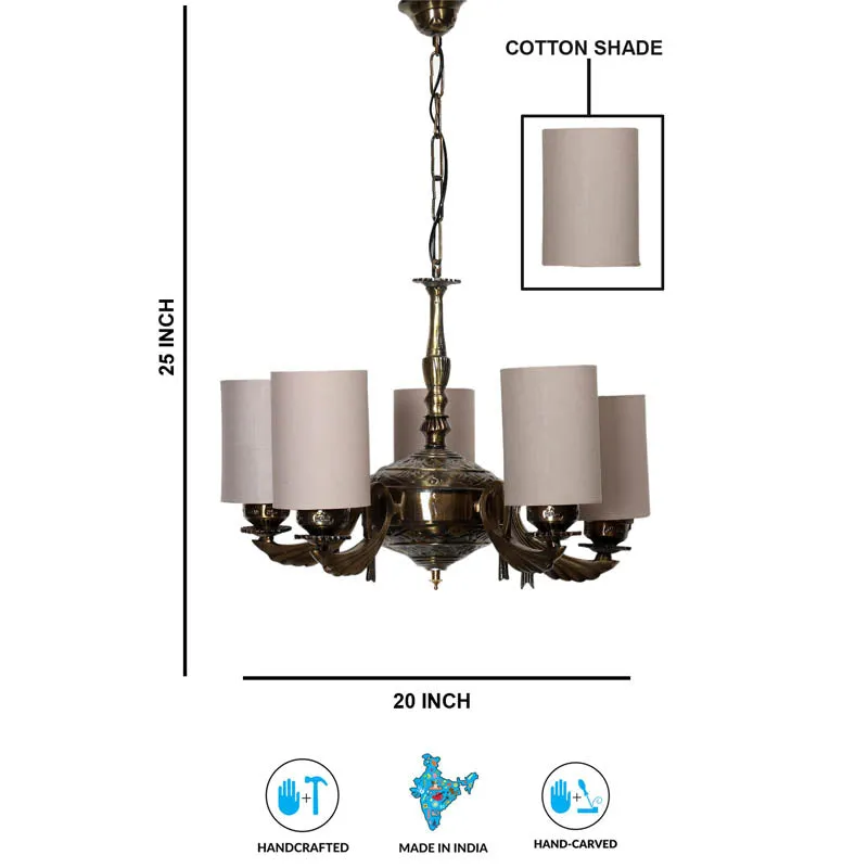 Shard Cylindrical Golden Antique Ceiling Lamp media 6