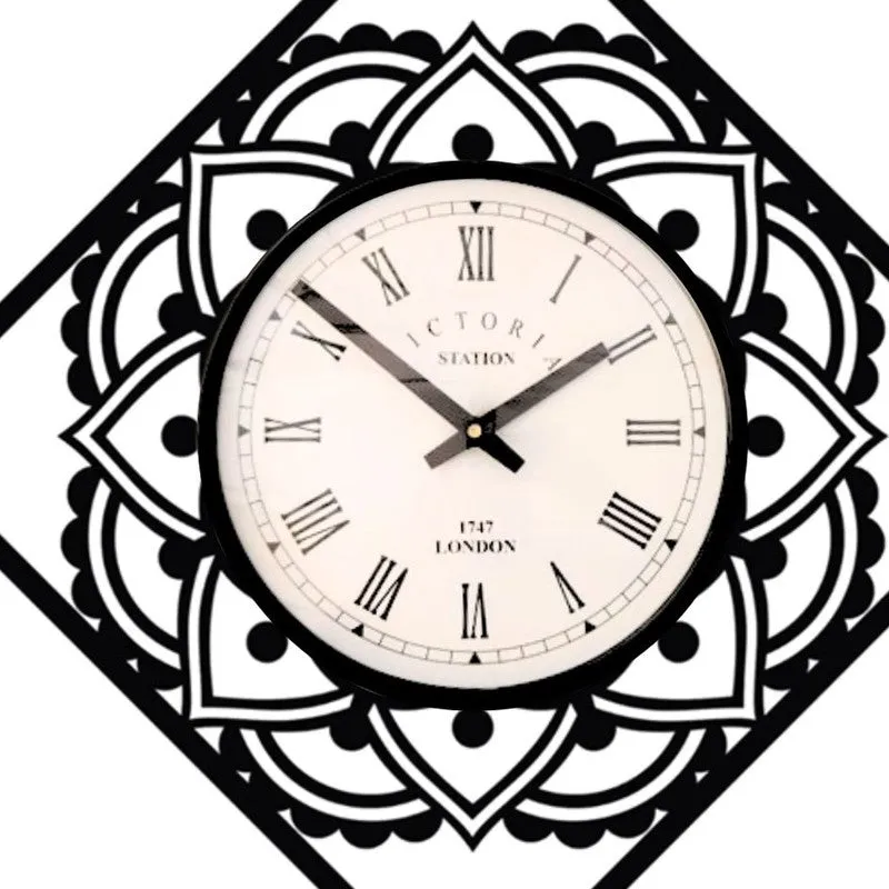 Petalara Steel Analog Wall Clock - Black media 5