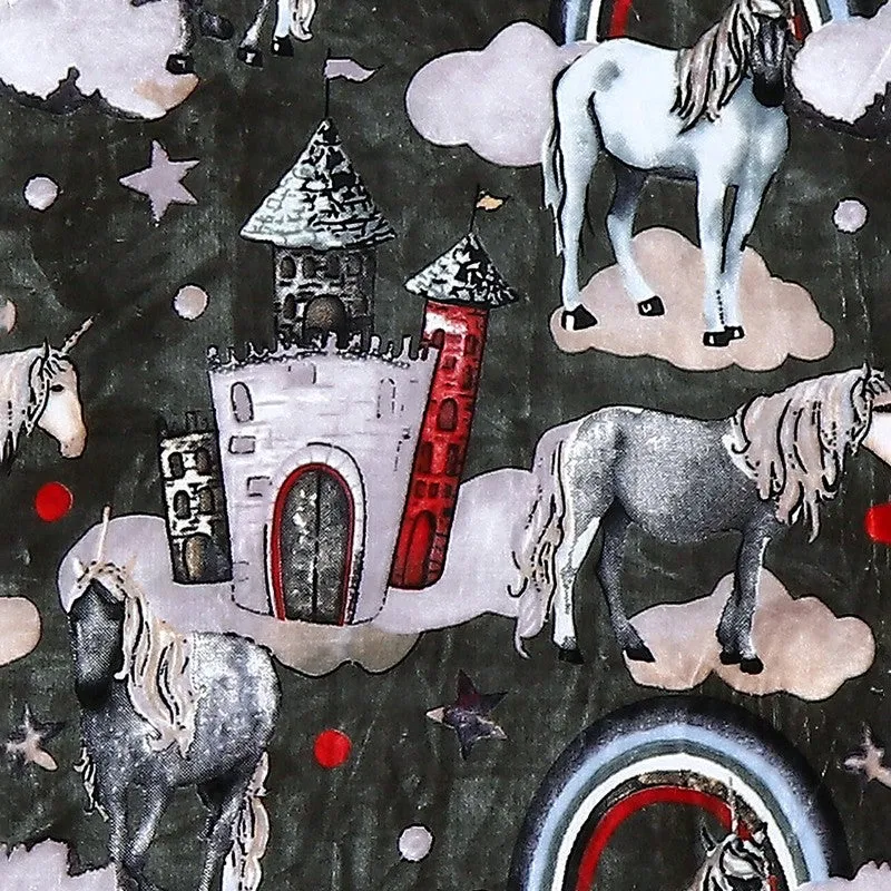 Monte Carlo Dreamy Unicorn Kids Blanket (Black) - 500 GSM media 4