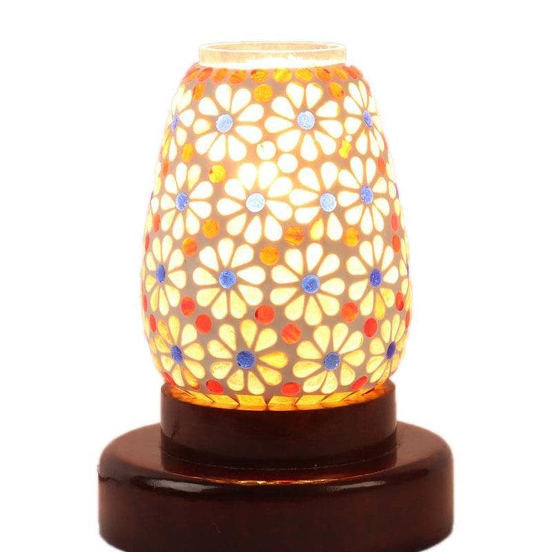Floral Flicker Glass Table Lamp - Multicolor media 5