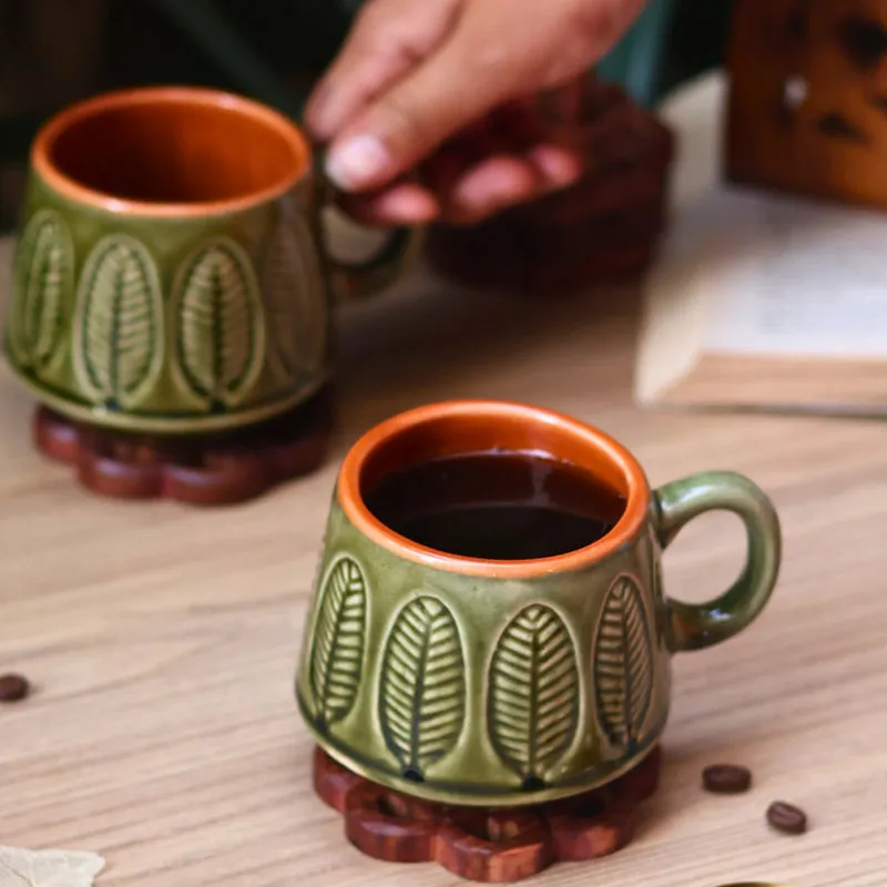 Adriano Ceramic Tea Cup (240 mL/Green) media 3