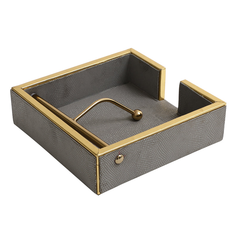 Roho Leather Tissue Holder - Grey media 5