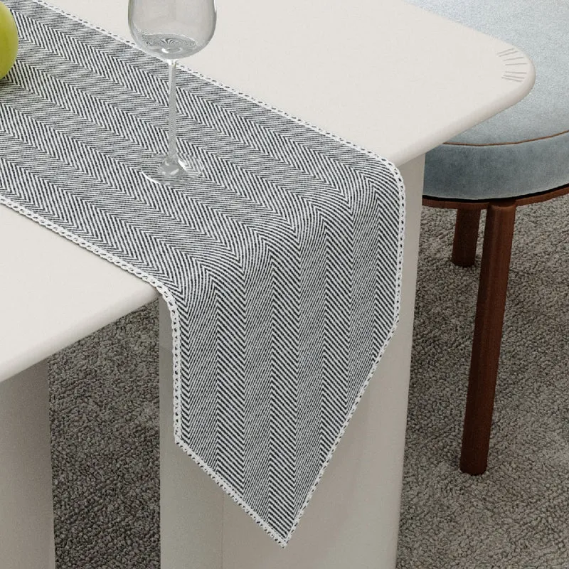 Runelle Cotton Table Runner - Grey media 1