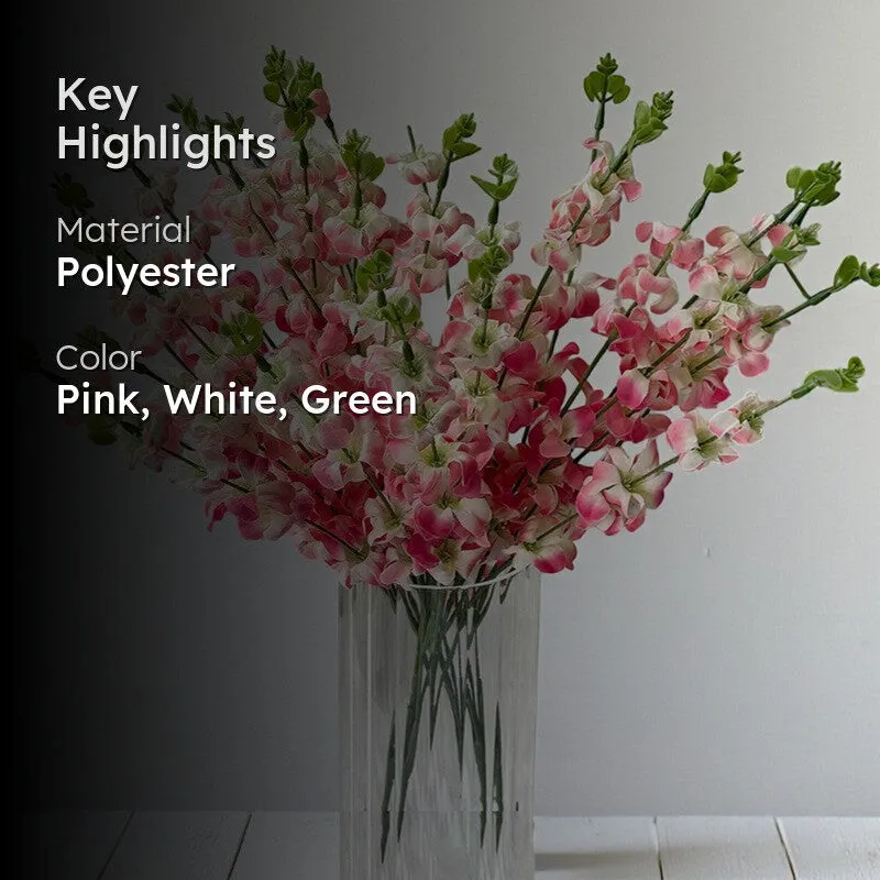 Faux Cherry Blossom Polyester Artificial Flower Stem media 2