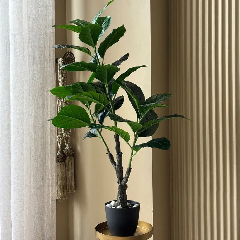 Jungle Fiddle Fig Artificial Plant With Black Plastic Pot - 95 cm (3.1 ft) - 3