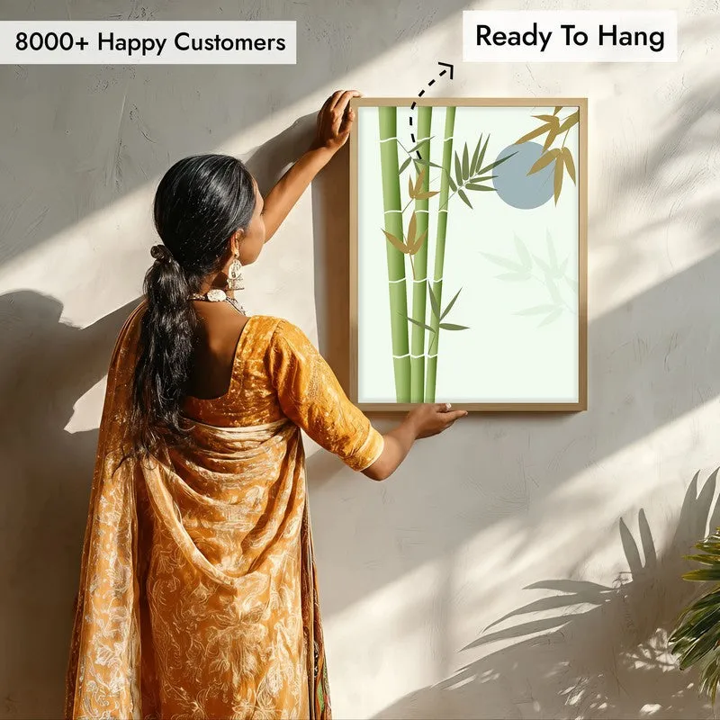 Ethereal Bamboo Botanical Archival Paper Wall Art - Natural Brown Frame media 7
