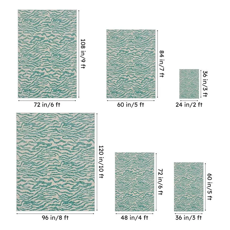 Luza Tiger Print Polyester Carpet - Light Blue media 13