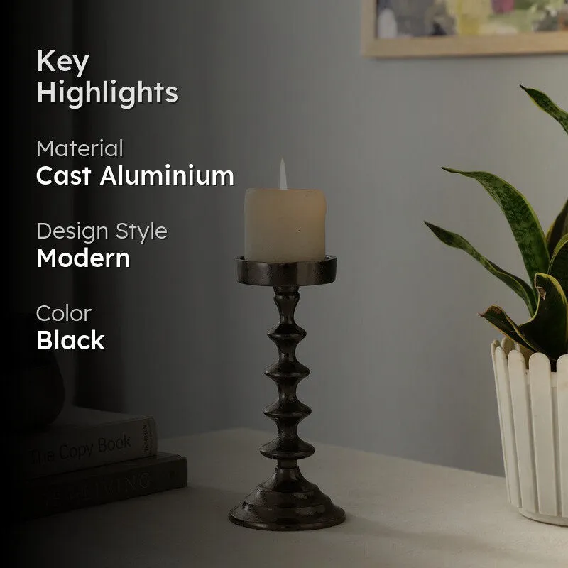 Classic Column Candle Holder - Black media 2