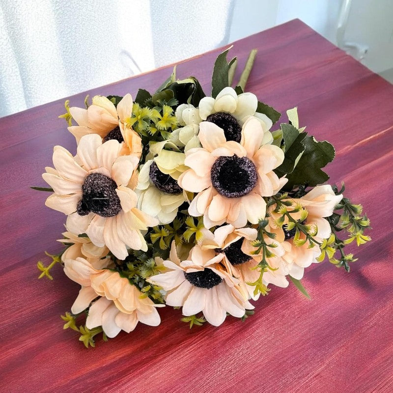 Vibrant Artificial Sunflower Stem (Orange) - Set Of Two media 3