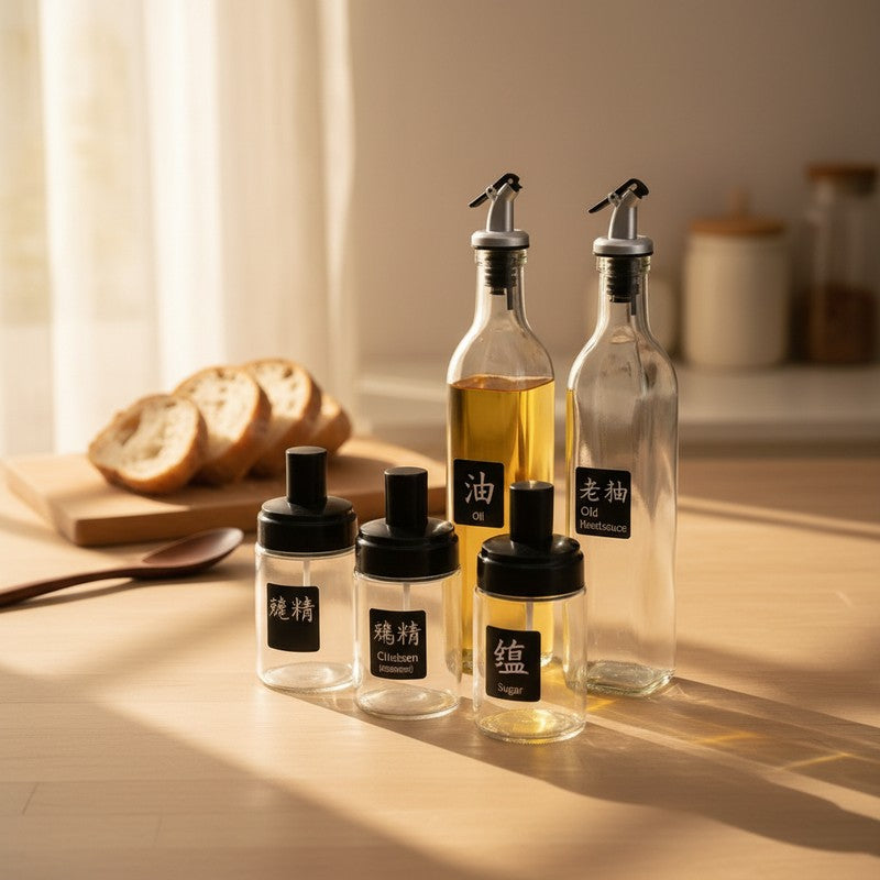 Flavor Flow Glass Oil Dispenser - Five Piece Set media 5