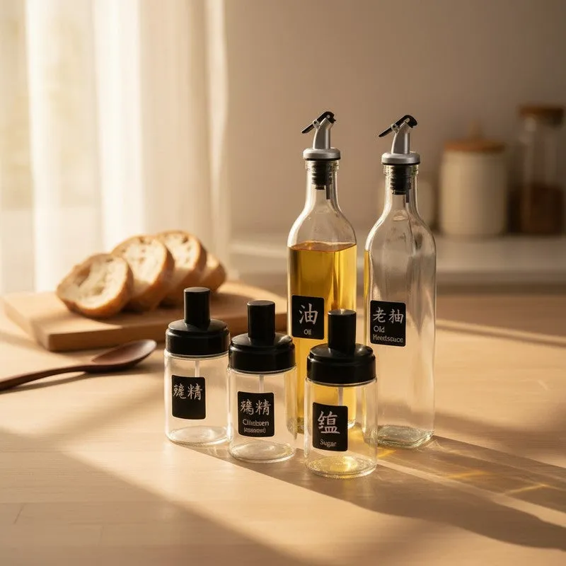 Flavor Flow Glass Oil Dispenser - Five Piece Set media 5