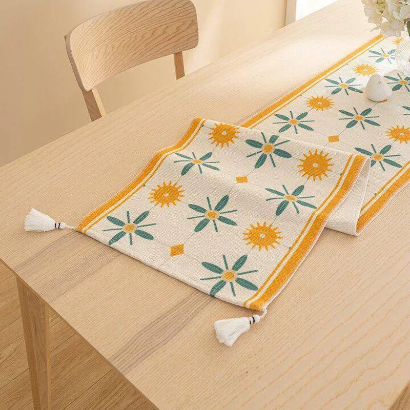 Clearra Tasseled Cotton Table Runner media 5