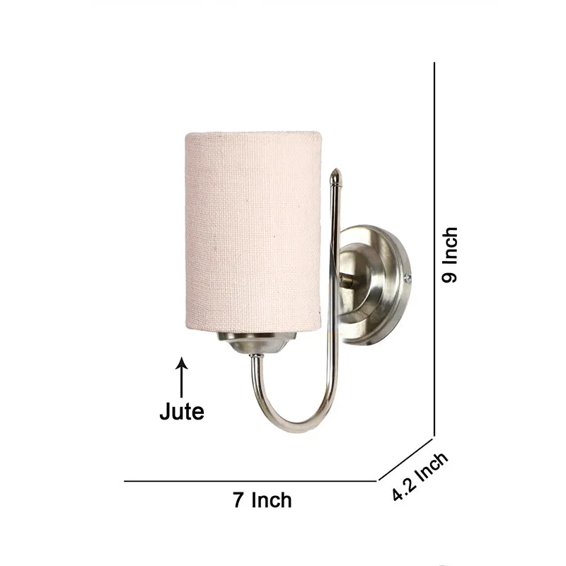 Altura Cylindrical Fabric & Metal Wall Lamp - White media 4