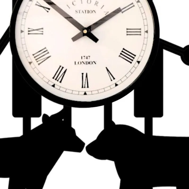 Animals Steel Analog Wall Clock - Black media 5