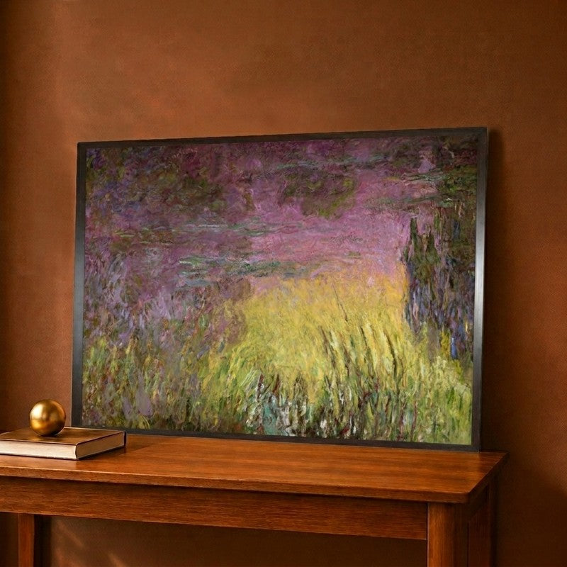 Waterlilies At Sunset Canvas Wall Painting - 18 x 12 Inches