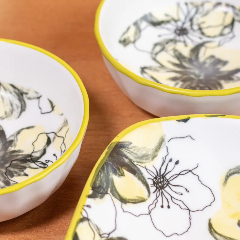 Aqua Leaf Porcelain Platter - Four Piece Set media 6