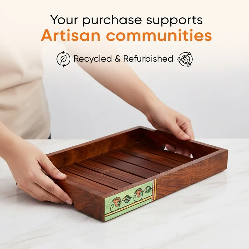 Veeyan Wooden Tray - Set Of Two media 6