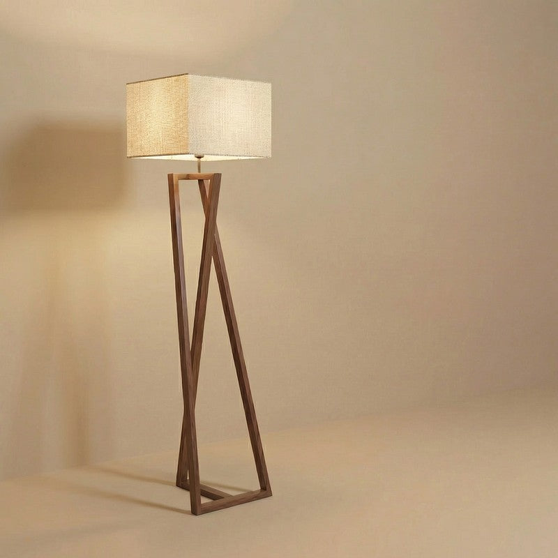 NudeTone Wooden Floor Lamp - Brown media 5