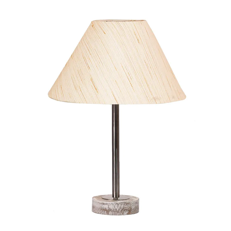Cotin II Rodin Wooden Table Lamp - OffWhite,Silver,White media 4