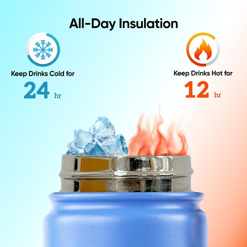 Solara Insulated Stainless Steel Bottle (650 mL) - Blue & Black media 4