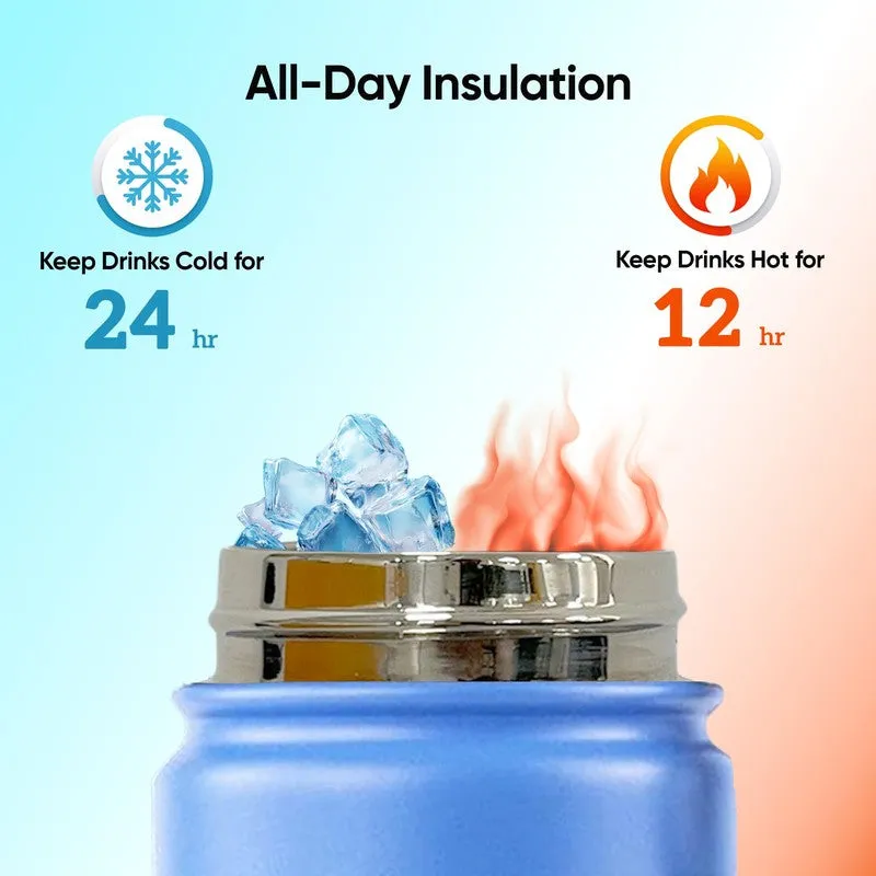 Solara Insulated Stainless Steel Bottle (650 mL) - Blue & Black media 4