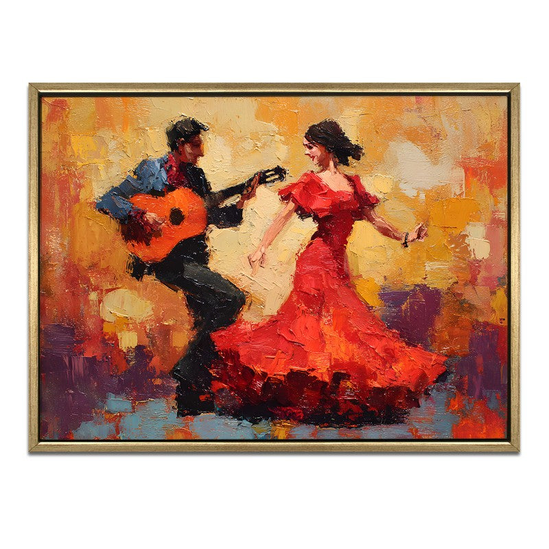 Flamenco Glow Canvas Wall Painting With Frame media 3
