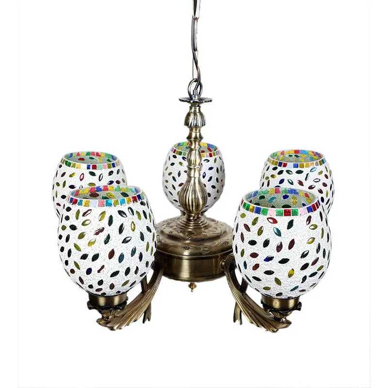Nira Vistara Mosaic Golden Antique Ceiling Lamp media 3