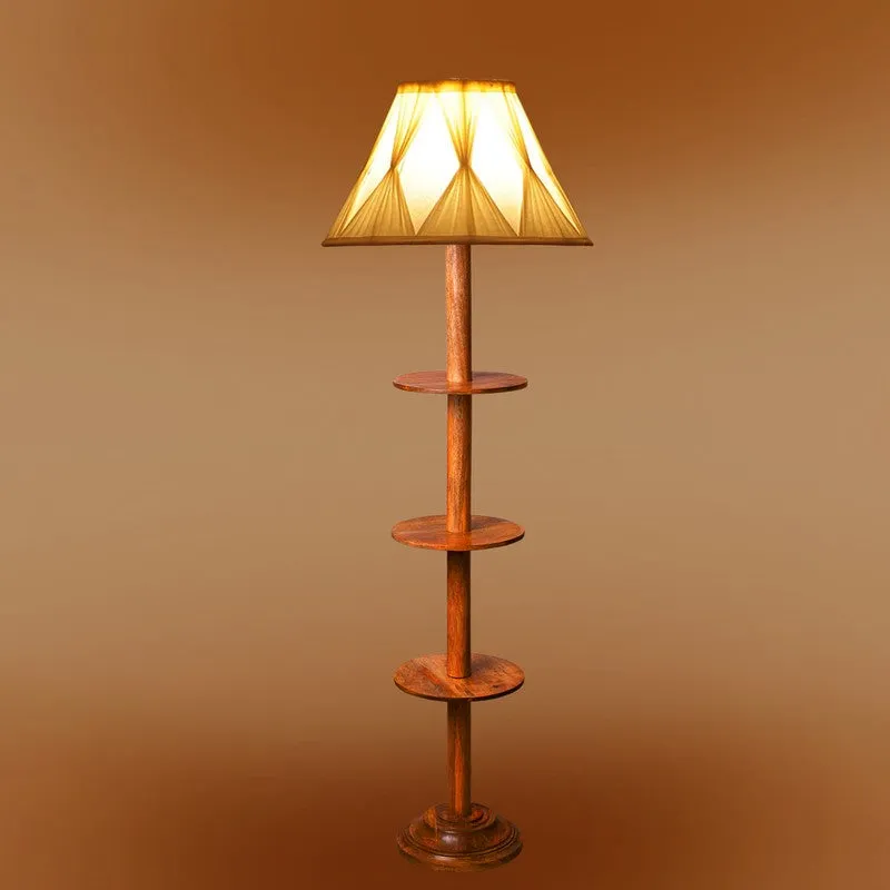 TierShimmer Tower Wooden Floor Lamp - White media 7