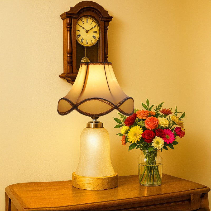Zoravelle Arc Wooden Table Lamp - OffWhite